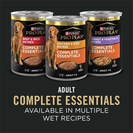 Purina Pro Plan Complete Essentials Shredded Blend Beef and Rice Dog Food Dry Fo