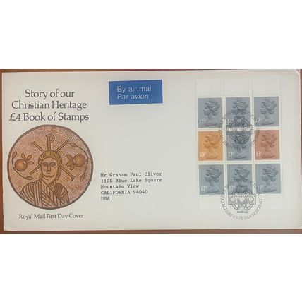 GB 1984 Christian Heritage Booklet Edinburgh FDC SG DX5 X886bl UEP19 stamp
