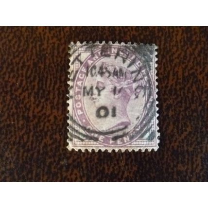 1881 GB Queen Victoria SG172 1d lilac fine used stamp Kettering May 1 1901