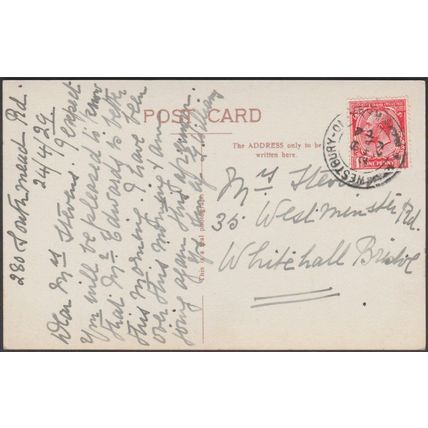 Cabot Tower, Bristol, 1929 - RP Postcard