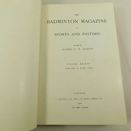 Antique The Badminton Magazine 2x Volume Book Set 1912 Illustrated Olympics &c