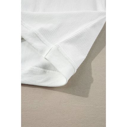 White Ribbed Corduroy Oversized Sweatshirt