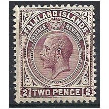 Falkland Islands 1912 SG62 2d Maroon Mounted Mint ..