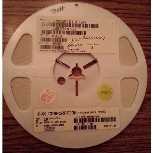 Lot of 3980: AVX 12065A101JAT2A :: 50V 100pF Capacitors