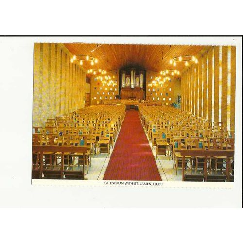 Yorkshire LEEDS St Cyprian Church Interior Postcard by Mothers Union