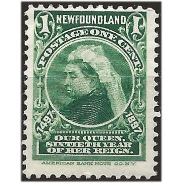 Newfoundland 1897 SG66 1c Green Mounted Mint . ..