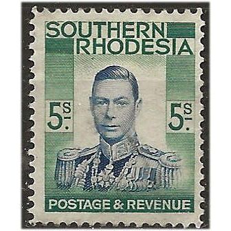 Southern Rhodesia 1937 SG52 5/- Blue & Blue-Green Mounted Mint ..
