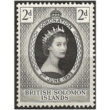 Solomon Islands 1953 SG81 2d Black & Grey-Black Coronation Mounted Mint ..