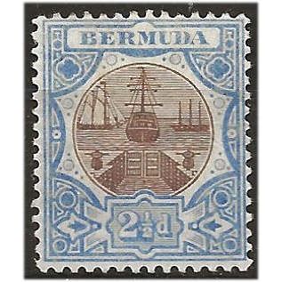 Bermuda 1906 SG40 2 1/2d Brown & Ultramarine Mounted Mint ...