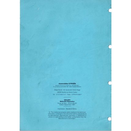 Citroen Xsara Diagnosis Service Manual Diagnostic Equipment 1997 BRE0318GB PDF