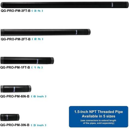 QualGear QG-PRO-PM-PCO-B Pro-AV 1.5" Npt Threaded Pipe Connector with Opening