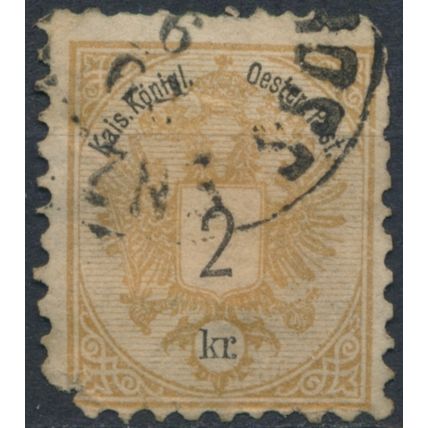 Coat of Arms: 2kr P10½ - Austria 1883 - Filler - MiNr 44D
