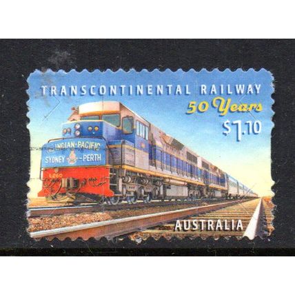 AUSTRALIA: 2020, $1.10 CONTINENTAL RAILWAY, USED SELF-ADHESIVE STAMP. 190/215