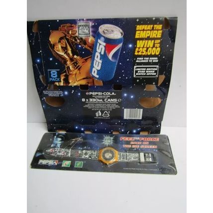 Star Wars Trilogy Edition Pepsi Box 1996 & Limited Edtion Watch Feel the Force
