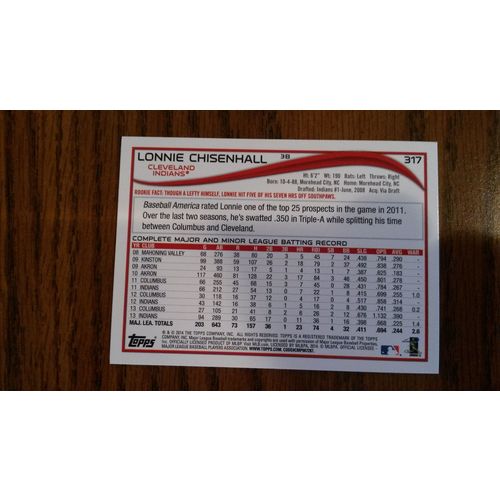 2014 Topps Red Hot Foil Card # 317 Lonnie Chisenhall Mint (9) Cleveland Indians