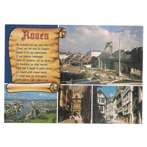 ROUEN, NORMANDY, FRANCE unused vintage postcard multiview =