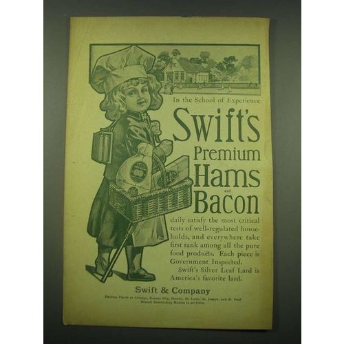1902 Swift's Premium Hams and Bacon Ad - In the school of experience