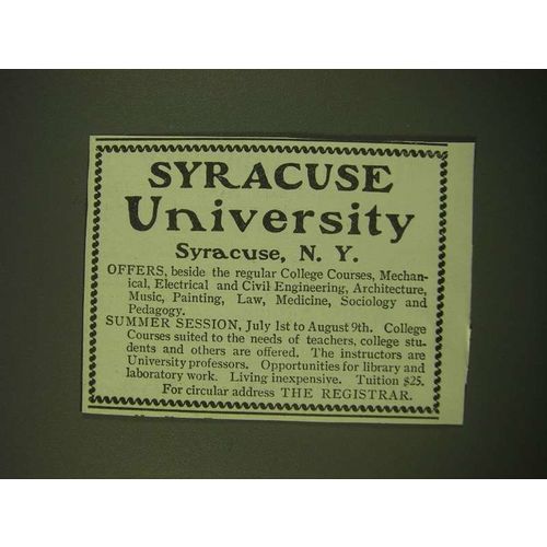 1902 Syracuse University Ad