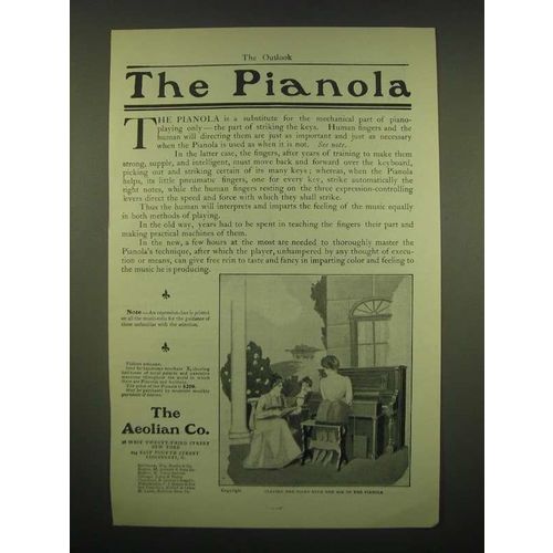1902 The Aeolian Pianola Piano Ad - The Pianola