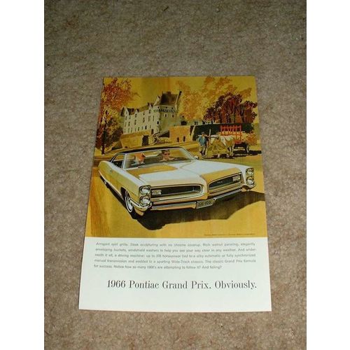 1966 Pontiac Grand Prix Car Ad, NICE!!!