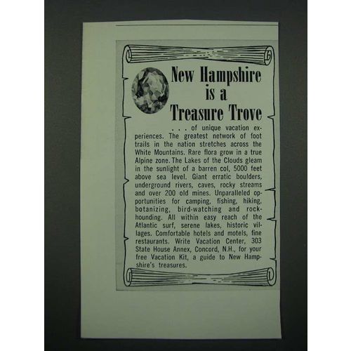 1966 New Hampshire Tourism Ad - A Treasure Trove