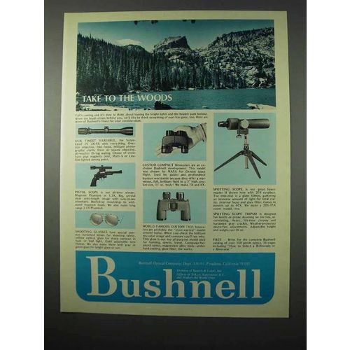 1975 Bushnell Optics Ad - Take to the Woods