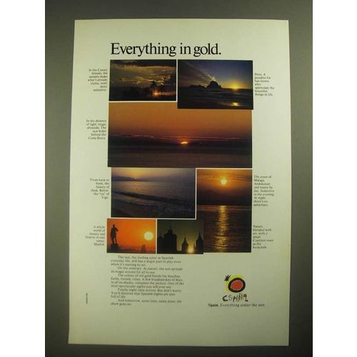 1987 Espana Spain Tourism Ad - Everything in Gold