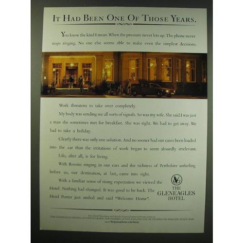 1987 Gleneagles Hotel Ad - It had been one of those years