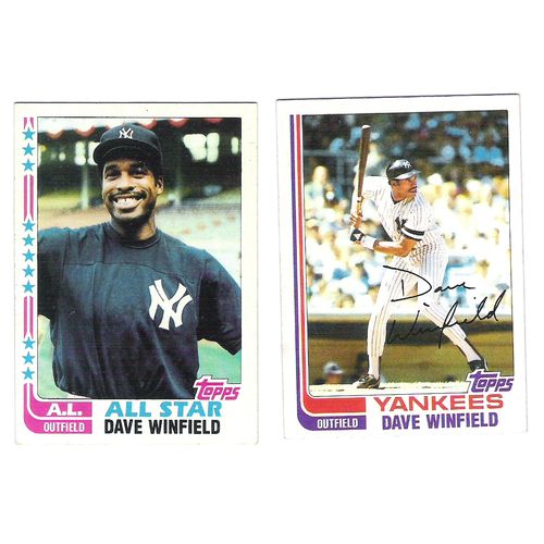 Two 1982 Topps baseball Dave Winfield cards- 553. 600 – HOF Yankees