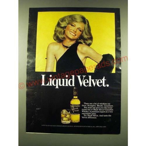 1978 Black Velvet Whisky Ad - Liquid Velvet