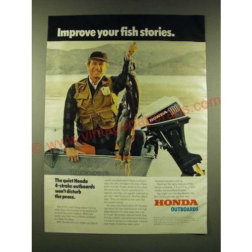 1978 Honda 100 Outboard Motor Ad - Improve your fish stories