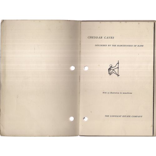 CHEDDAR CAVES, Somerset 32 page p/b 1950/60s by The Marchioness of Bath..25 illu