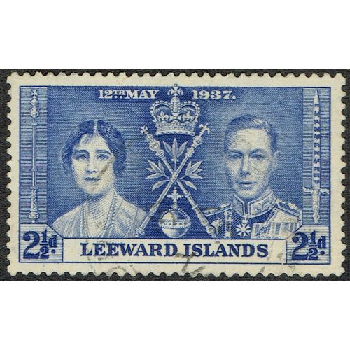 Leeward Islands 1937 Coronation 2½d Bright Blue SG94 FU