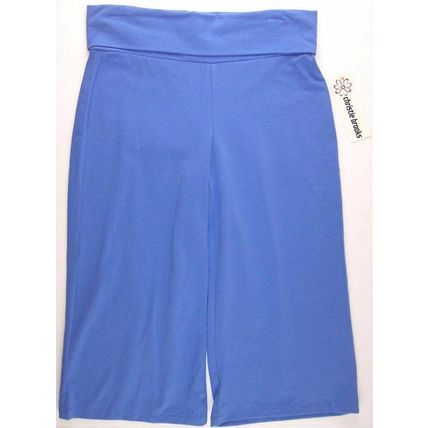 NWT Christie Brooks Girl's Blue Knit Gaucho Split Skirt, M (10-12) or L (14)