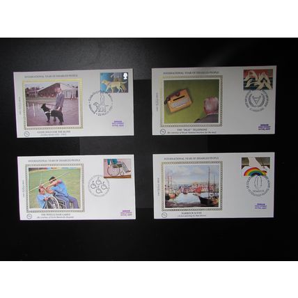BENHAM - INTERNATIONAL YEAR OF DISABLED PEOPLE SMALL SILK COVER SET 1981