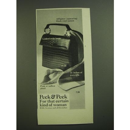 1968 Peck & Peck Handbag and Scarf Ad - For that certain kind of Woman