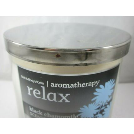 Bath & Body Works 3-wick 14.5 oz Candle Aromatherapy Relax Black Chamomile