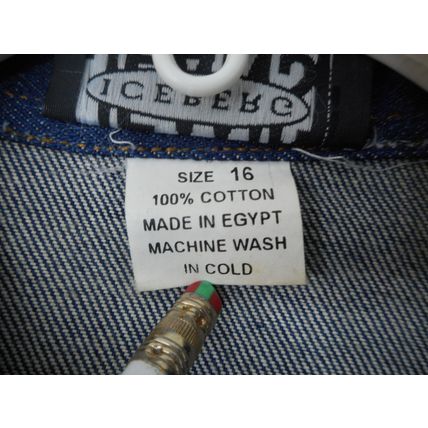 Iceberg Jeans Jacket 16 / US Large Ice History Skater Life is Good Embroidery