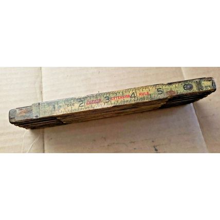 Lufkin Vintage 6 Foot Wood & Brass Extension Ruler #X46