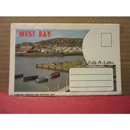 WEST BAY, DORSET . vintage lettercard 5 pictures .. Fold-A-Letter unused vgc /