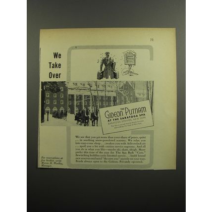 1952 Gideon Putnam Hotel Ad - We take over