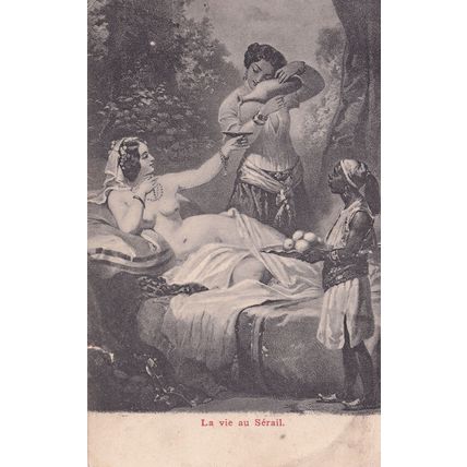 La Vie Au Serail Egyptian Antique Risque Postcard