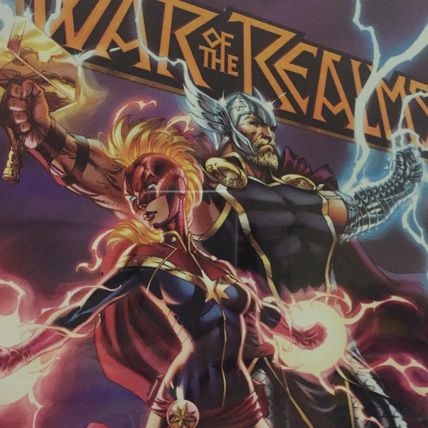 Marvel War of the Realms #1 - J Scott Campbell Captain Marvel Variant Signed wit
