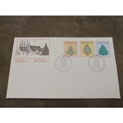 1981 Canada postal FDC Cover - Christmas Trees