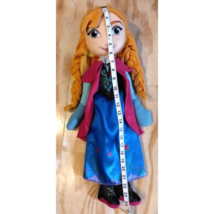 Disney Store Frozen Anna Plush Soft Doll 23" w/Cape Great Condition! Sings Too!