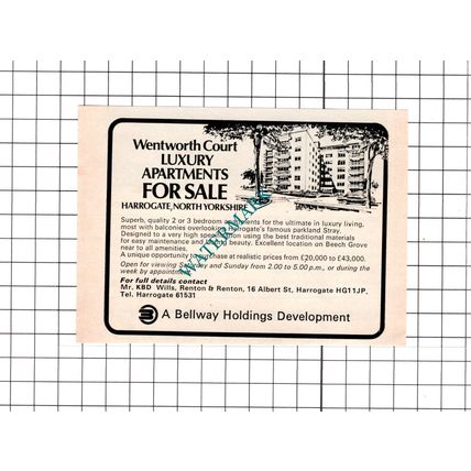 Wentworth Court Harrogate Yorkshire Advert - 1976 Clipping / Print