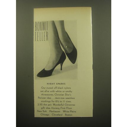 1959 Bonwitt Teller Shoes by Christian Dior Advertisement - Night Sparks