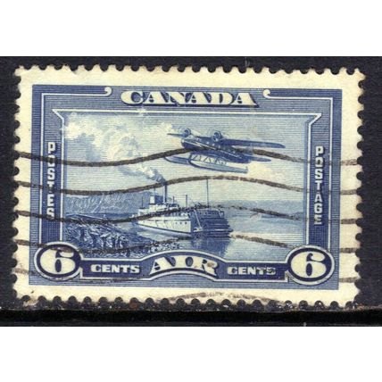 Canada 1938 KGV 6ct Air Mail Blue Used SG 371 ( T521 )