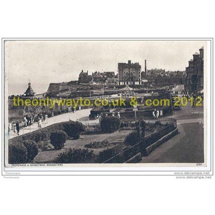 PROMENADE & BANDSTAND, BROADSTAIRS, ENGLAND, 1946, Postcard