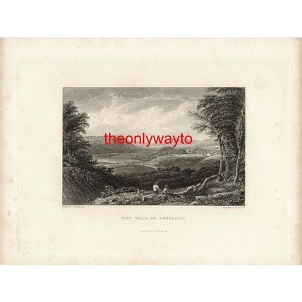 Vale Of Lonsdale, River Lune, Lancashire, Book Illustration (Print), 1832